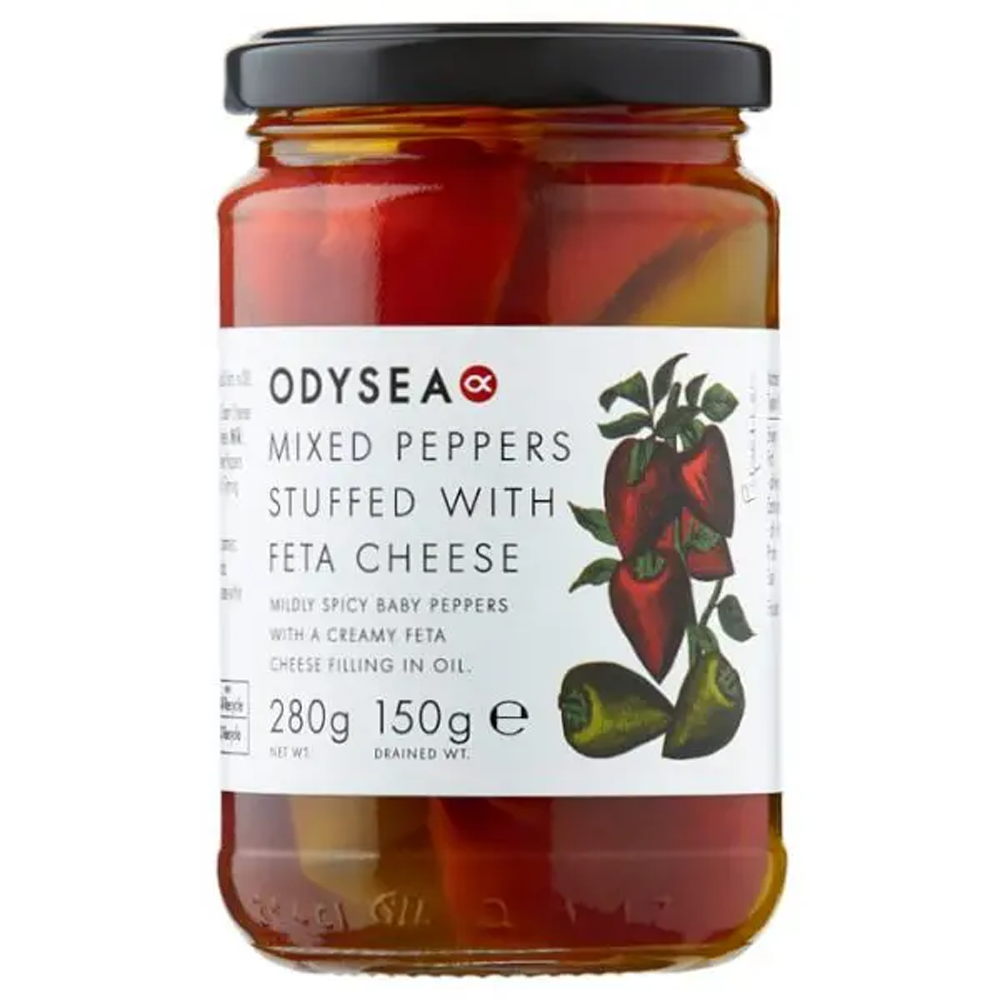 Odysea Mixed Peppers Stuffed with Feta Cheese 280g